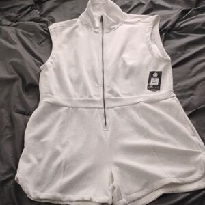 Avia White Zip-Up Romper